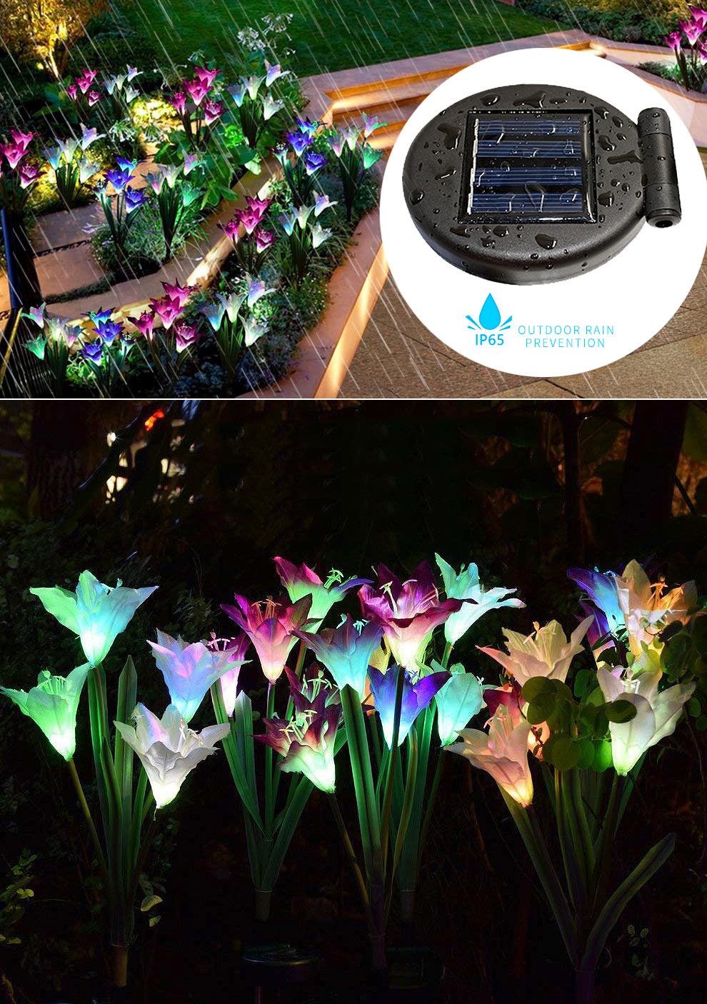 3pcs / Set Solar Power Butterfly Blume Light Garten Lily Landscape Yard Weiße LED Lampe Dekor - Schmetterling