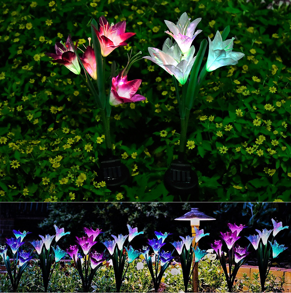 3pcs / Set Solar Power Butterfly Blume Light Garten Lily Landscape Yard Weiße LED Lampe Dekor - Schmetterling