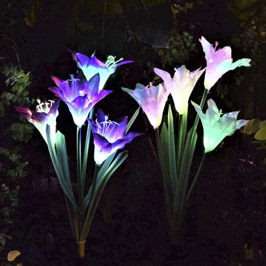 3pcs / Impostare la Farfalla Solare Farfalla Fiore Leggero Giardino Giglio Paesaggio Cortile Bianco Decorazione Lampada a Led - Farfalla