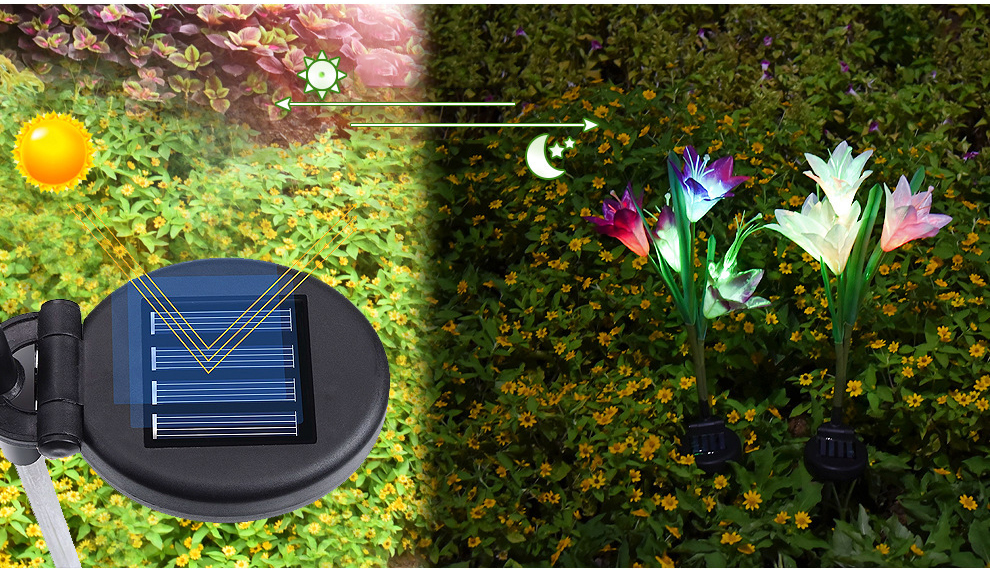 3pcs / Set Solar Power Butterfly Blume Light Garten Lily Landscape Yard Weiße LED Lampe Dekor - Schmetterling