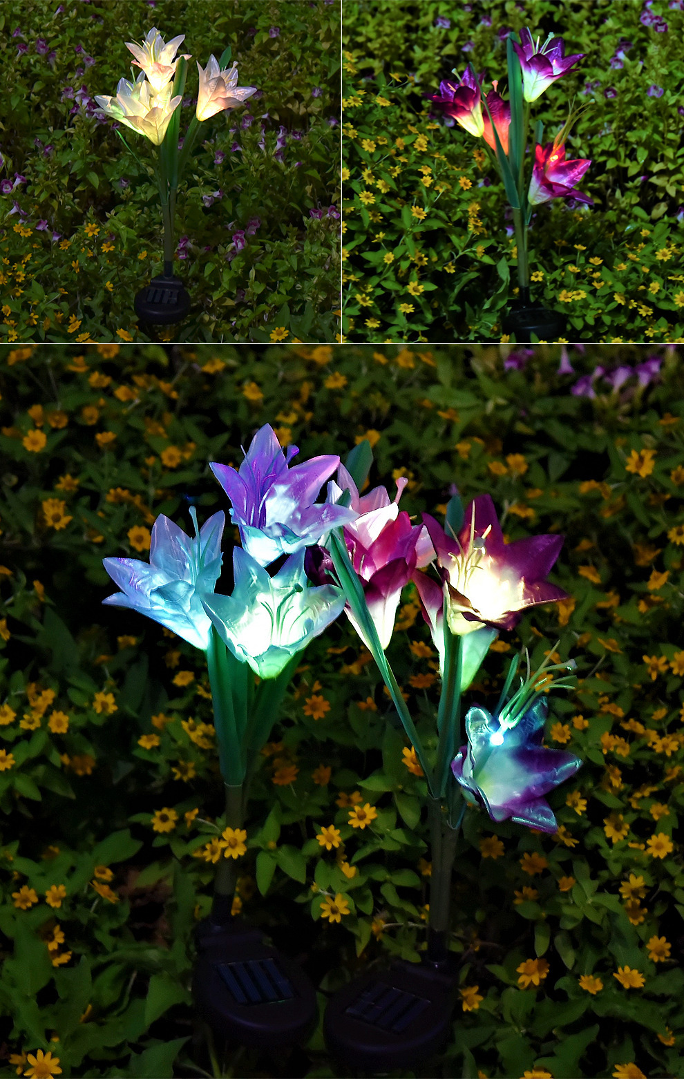 3 Piezas / Establecer Energía Solar Mariposa Flor de Jardín de Luz Lirio Lirio Jardín Lámpara Led Blanca Decoración de la Lámpara - Mariposa