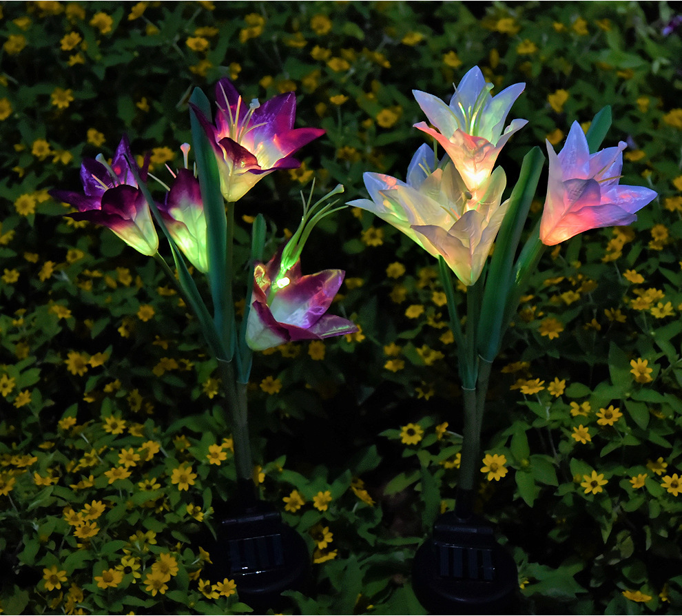 3pcs / Set Solar Power Butterfly Blume Light Garten Lily Landscape Yard Weiße LED Lampe Dekor - Schmetterling