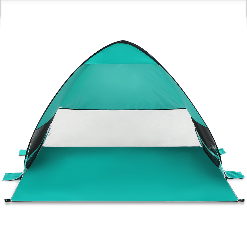 Tenda de Praia Pop Up Up Automático Tenda Aberta Acampamento Anti-UV Sun Shade - Laranja