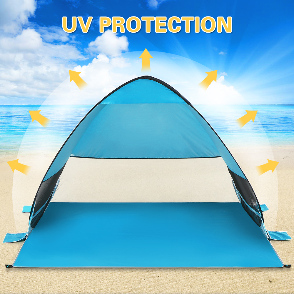 Tenda da Spiaggia Pop-up Automatic Tenda Open Camping Anti-UV Sun Shade - Arancia