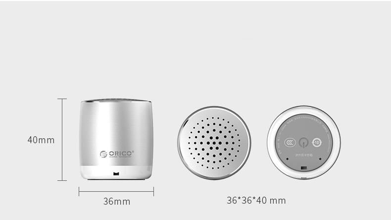 ORICO BS16 Mini Pocket Bluetooth Wireless Speaker with Mic - Silver