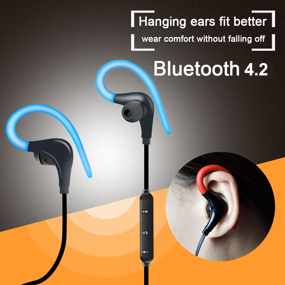 Drahtlose Bluetooth-Kopfhörer-Headset-Sport-Ohrhörer - Schwarz