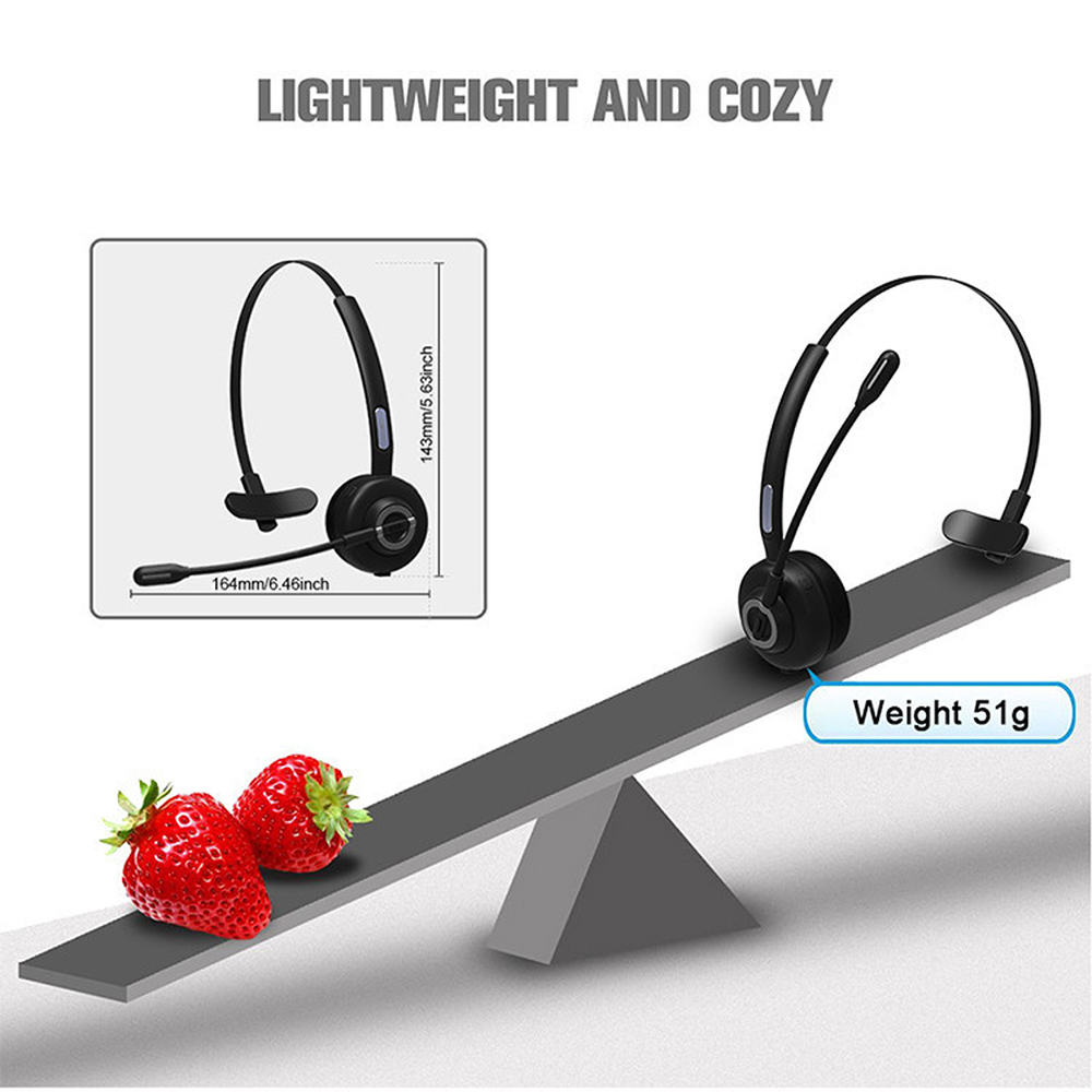 M97 Business Wireless Bluetooth 5.0 Headset Call Center Operator Single Ear Headphone with Microphone and Charging Base