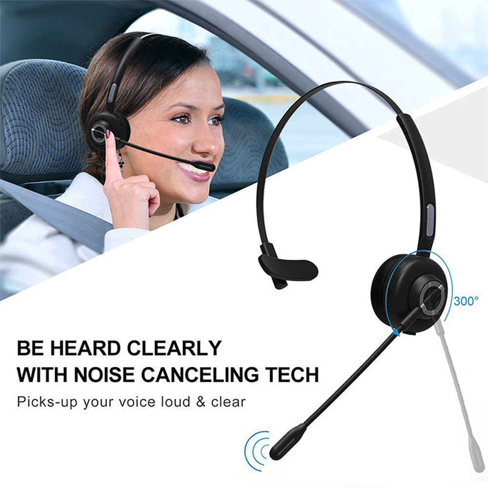 M97 Business Wireless Bluetooth 5.0 Headset Call Center Operator Single Ear Headphone with Microphone and Charging Base