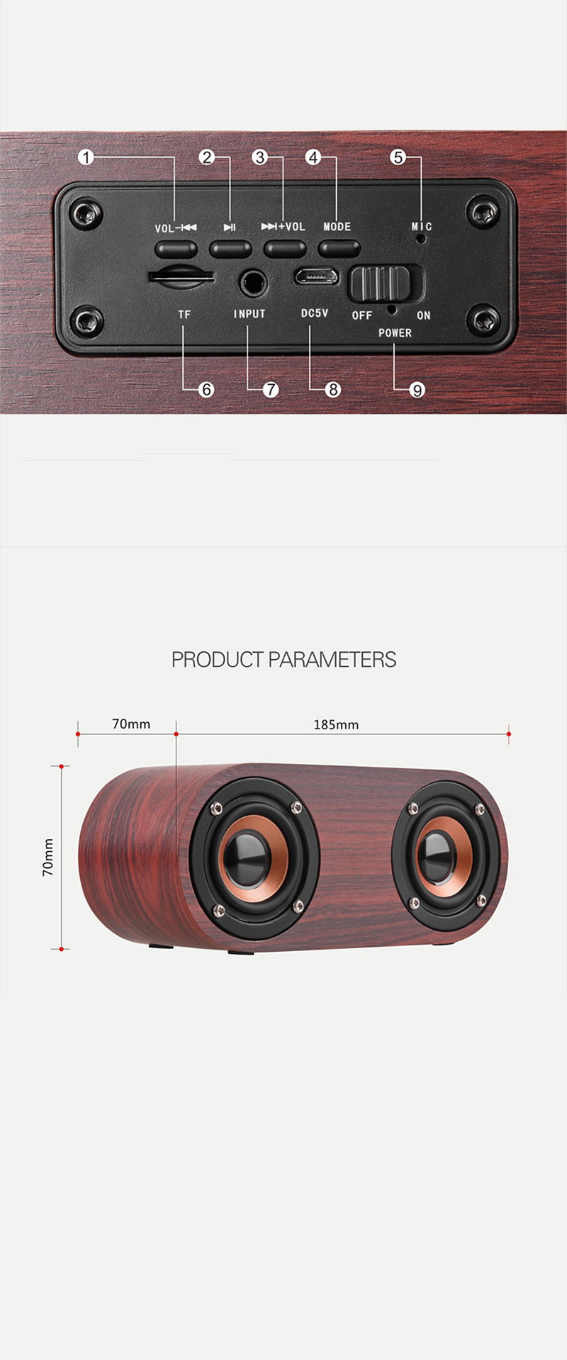 Q8 Bluetooth Dual Horn Wireless Lautsprecher Subwoofer Support TF AUX Freisprecheinrichtung Stereoanruf - Rot