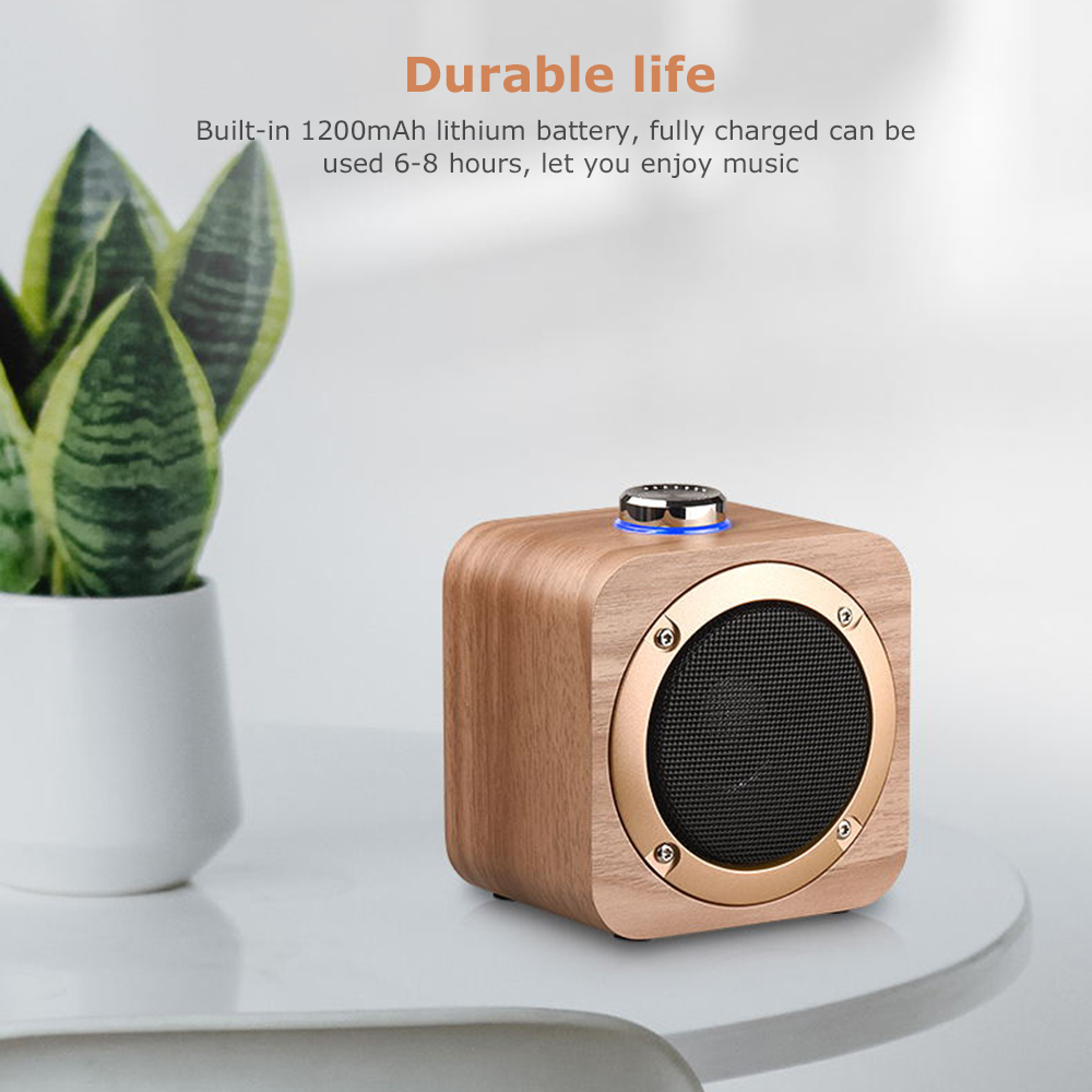 Q1B Wooden Wireless Bluetooth Bluetooth Bass HD Deep Bass Hifi Caja de Música de Sonido Estéreo