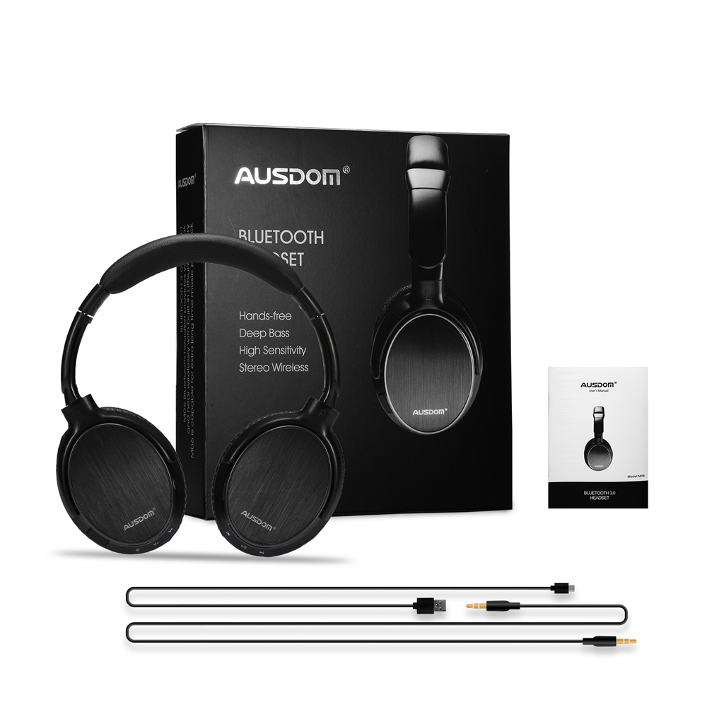 36Pcs/Lot AUSDOM M06 High Fidelity Over-ear Bluetooth Headphone with Microphone-11