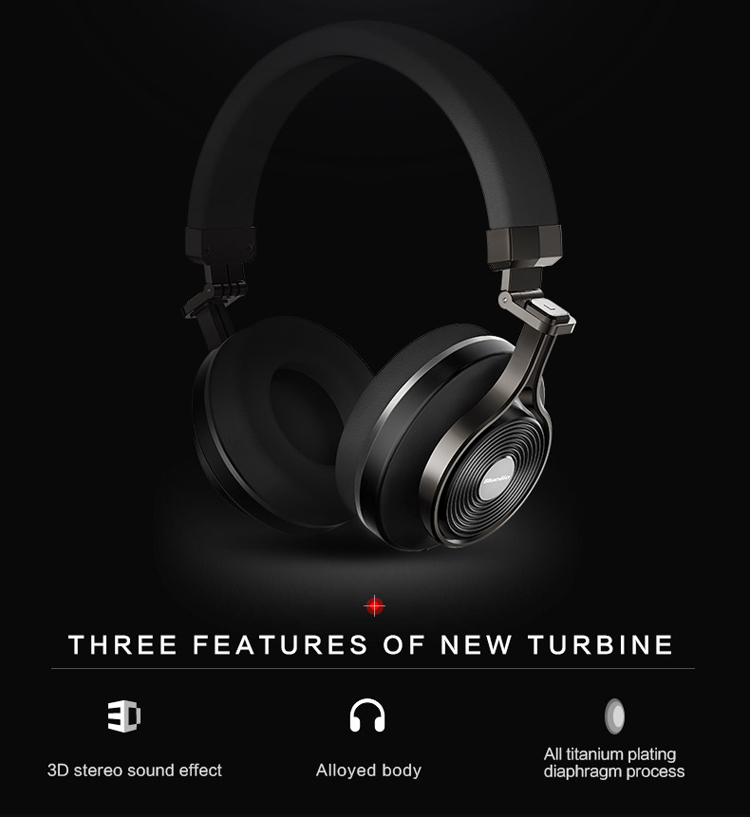 BLUEDIO T3 Plus Bluetooth 4.1 3D Stereo Headset with Microphone / Micro SD Card Slot-2