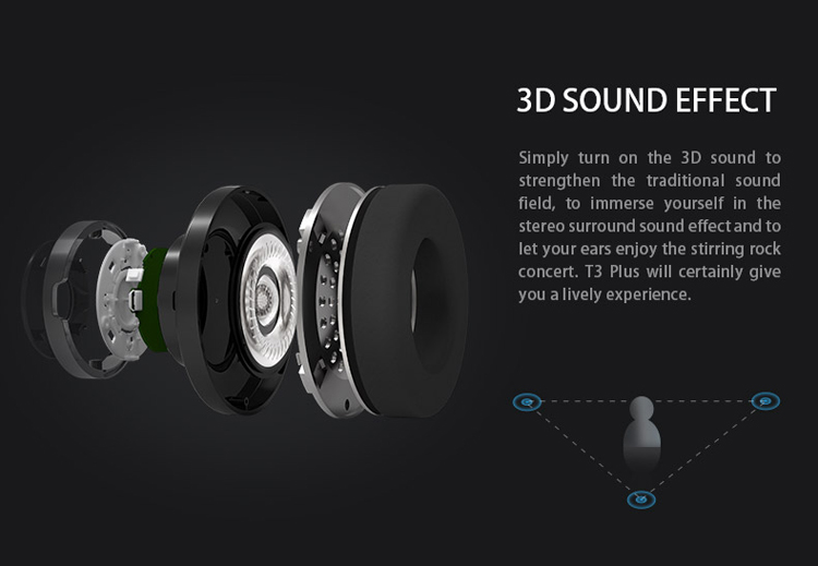 BLUEDIO T3 Plus Bluetooth 4.1 3D Stereo Headset with Microphone / Micro SD Card Slot-5