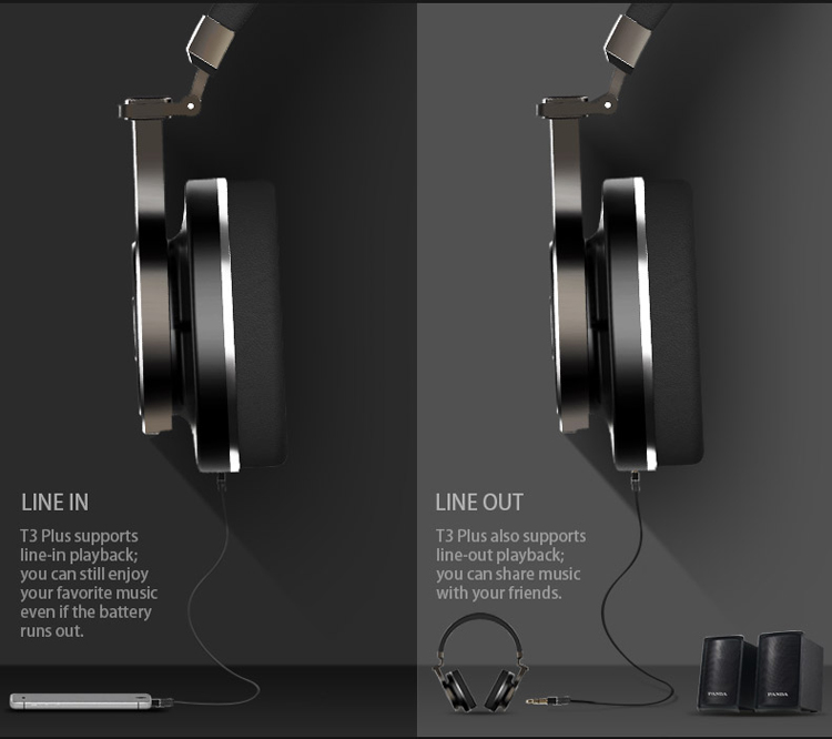 BLUEDIO T3 Plus Bluetooth 4.1 3D Stereo Headset with Microphone / Micro SD Card Slot-11