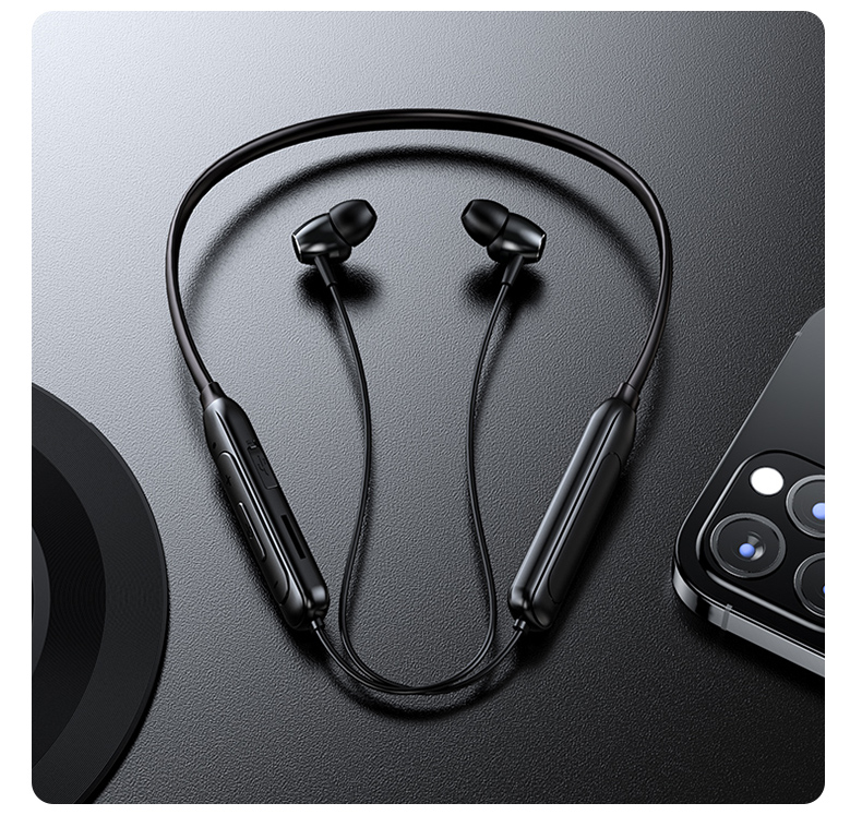 M61 Bluetooth 5.1 Halsohrhörer Stereo Wireless Magnetic Saugsport-Headset-Ohrhörer - Schwarz