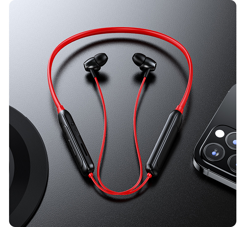 M61 Bluetooth 5.1 Halsohrhörer Stereo Wireless Magnetic Saugsport-Headset-Ohrhörer - Schwarz