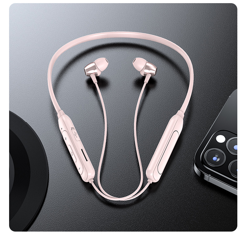 M61 Bluetooth 5.1 Halsohrhörer Stereo Wireless Magnetic Saugsport-Headset-Ohrhörer - Schwarz