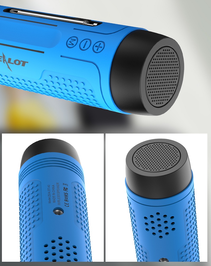 Zealot A2 Portátil Sem Fio Bluetooth Speaker Água À Prova D'água FM Music Subwoofer Com Lanterna - Verde