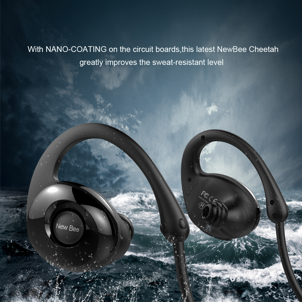 NEW BEE NB7 Snail Wireless In-Ear Bluetooth Earphone Neckband Sport Headset With Mic (CE/FCC/RoHS) - Black-8
