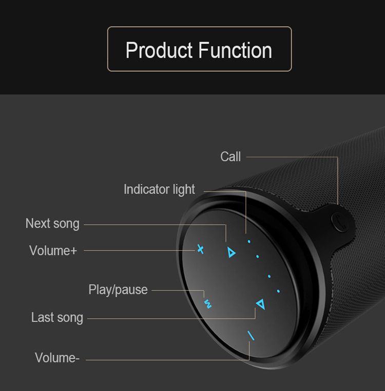 Zealot S8 Microlo Incorporato Bluetooth Trook-in Bluetooth Trook-in Con Coperchio Con Imbracatura Touch Control Cover