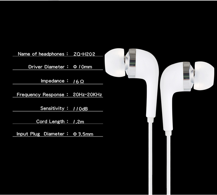 ZUOQI H202 3.5mm In-ear Hands-free Earphone Headset for iPhone Samsung Huawei HTC-11