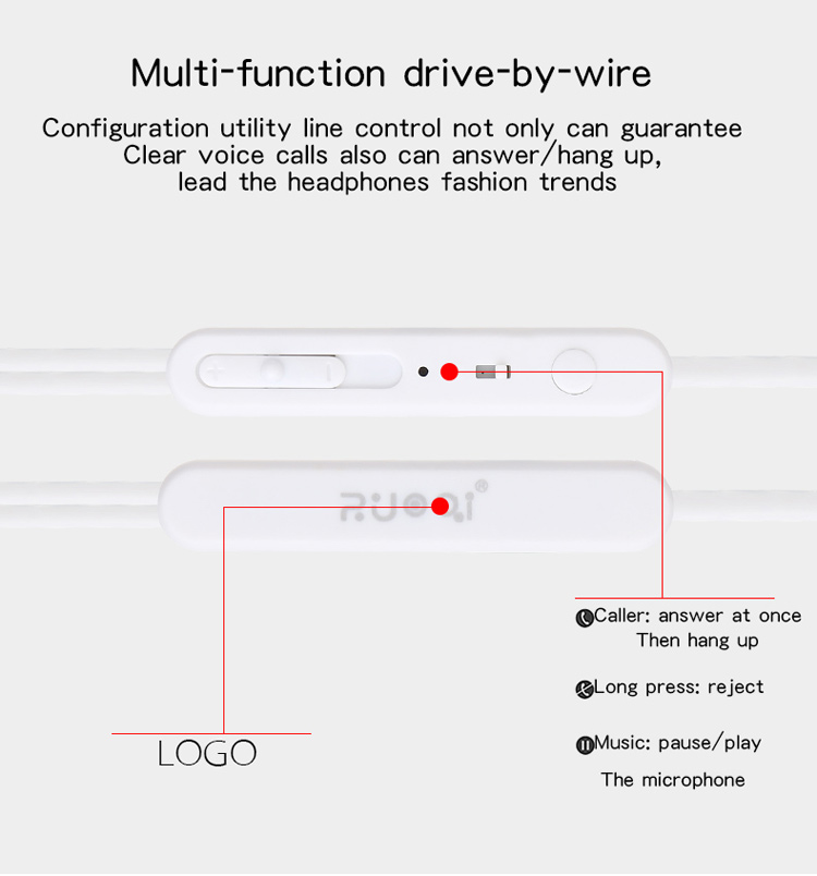ZUOQI H101 3.5mm In-ear Headset Earphone with Microphone for iPhone Samsung HTC-9
