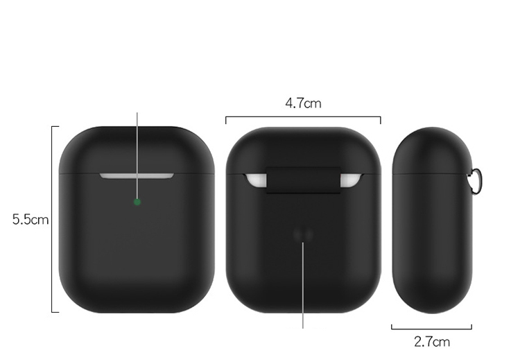 Weiches Silikongehäuse Für Apple AirPods Mit Drahtloser Ladekoffer (2019) - Dunkelgrün