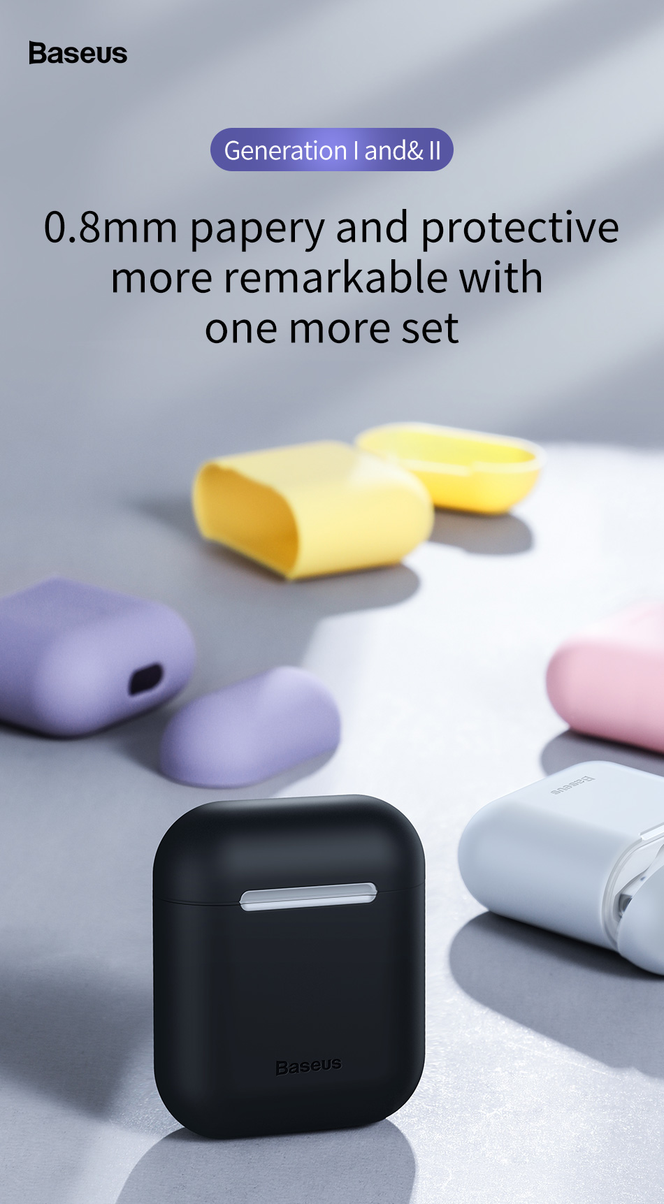 Étui De Protection En Silicone Ultra-mince De BaseUuce Pour Airpods Avec Étui De Charge (2016) / AirPods Avec Cas De Charge (2019) - Gris