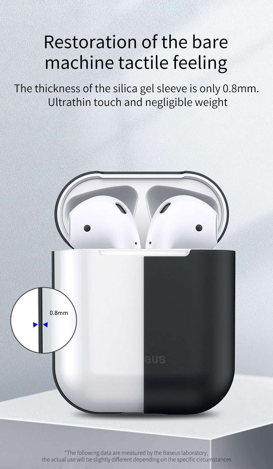 Funda Protectora De Silicona Ultrafina Basada Para Aeroplases Con Caja De Carga (2016) / Airpods Con Caja De Carga (2019) - Gris