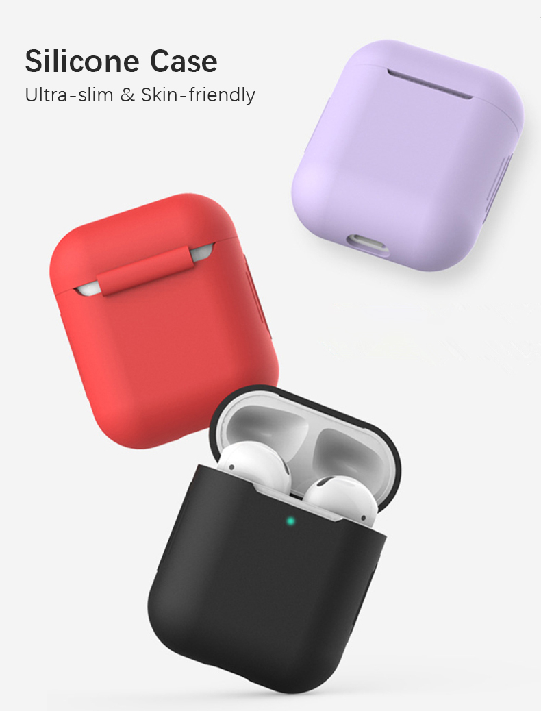 Custodia Protettiva Per Custodia Per Earphone Auricolare Bluetooth In Silicone Per AirPods Apple Con Cassa Di Ricarica (2019) / Con Cassa Di Ricarica Wireless (2019) / Con Custodia Di Ricarica (2016) - Nero