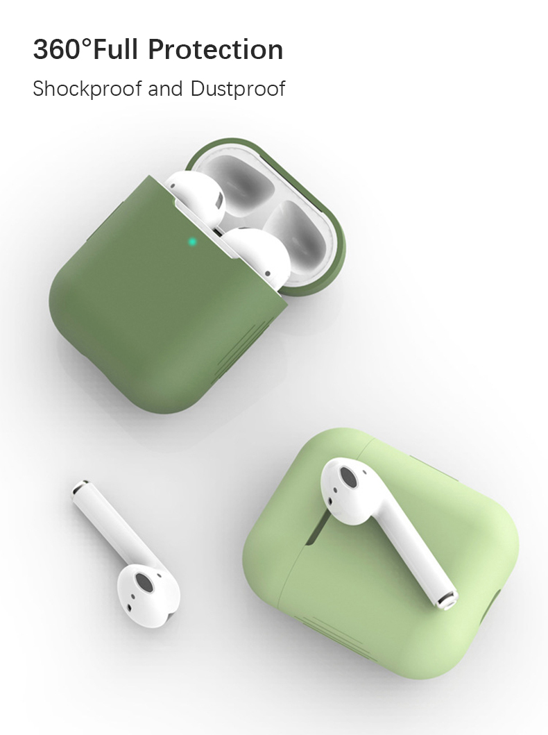 Custodia Protettiva Per Custodia Per Earphone Auricolare Bluetooth In Silicone Per AirPods Apple Con Cassa Di Ricarica (2019) / Con Cassa Di Ricarica Wireless (2019) / Con Custodia Di Ricarica (2016) - Nero