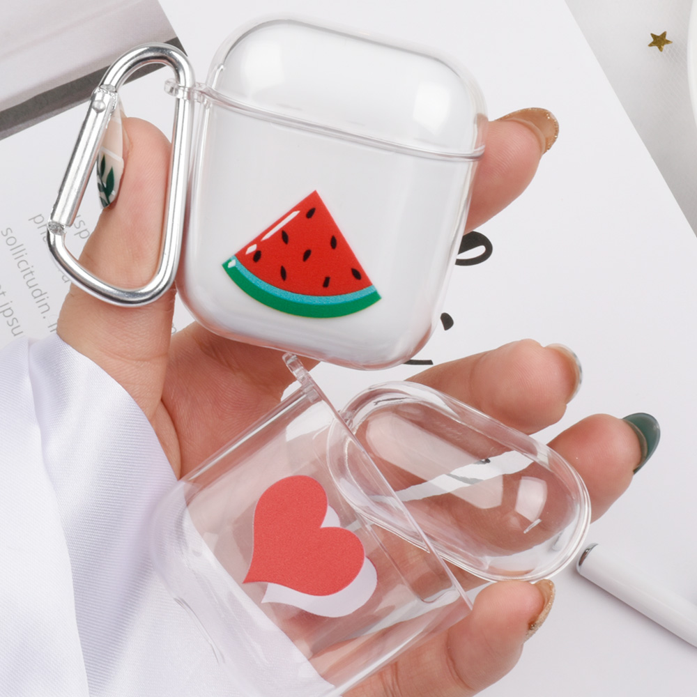 Case de PC Transparente Con Gancho Para Apple AirPods Con Caja de Carga Inalámbrica (2019) / AirPods Con Caso de Carga (2019) (2016) - Piña