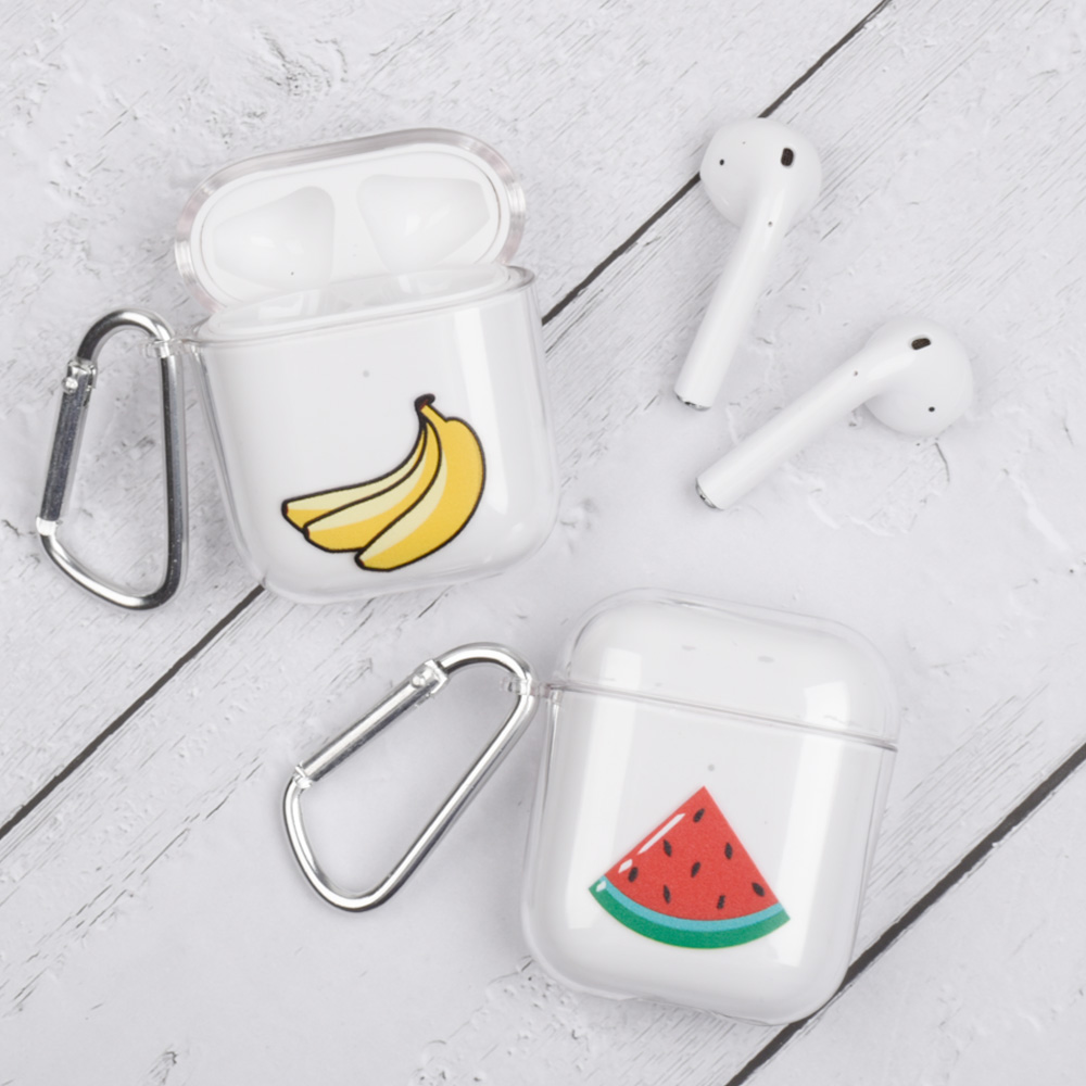 Étui PC Transparent Avec Crochet Pour Apple AirPods Avec Cas de Charge Sans Fil (2019) / AirPods With Charging Case (2019) (2016) - Ananas