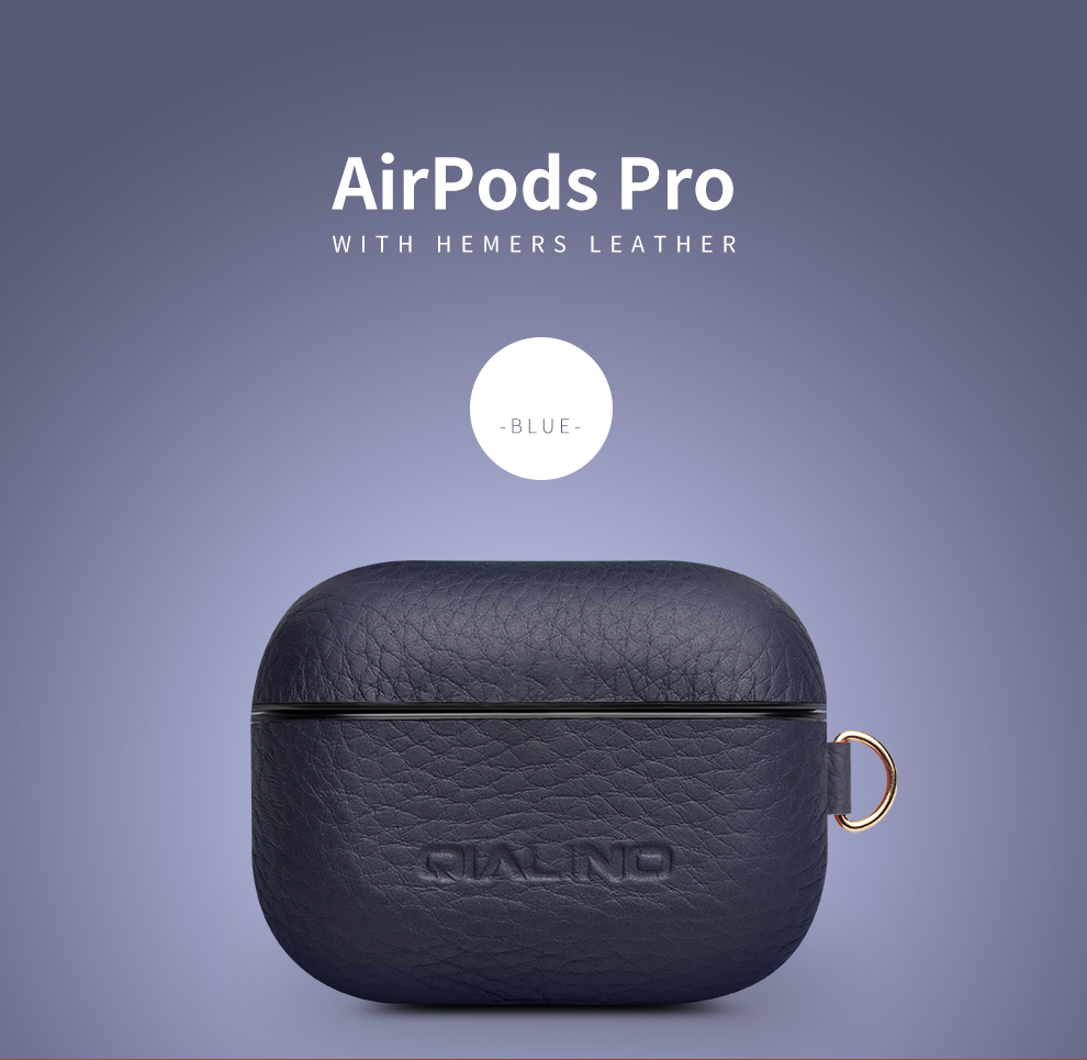 Qialino Для Apple Airpods Pro Ударопрочный Стиль Наушники Зарядная Коробка Защитная Крышка Кожаный Кожаный Чехол - Чернить