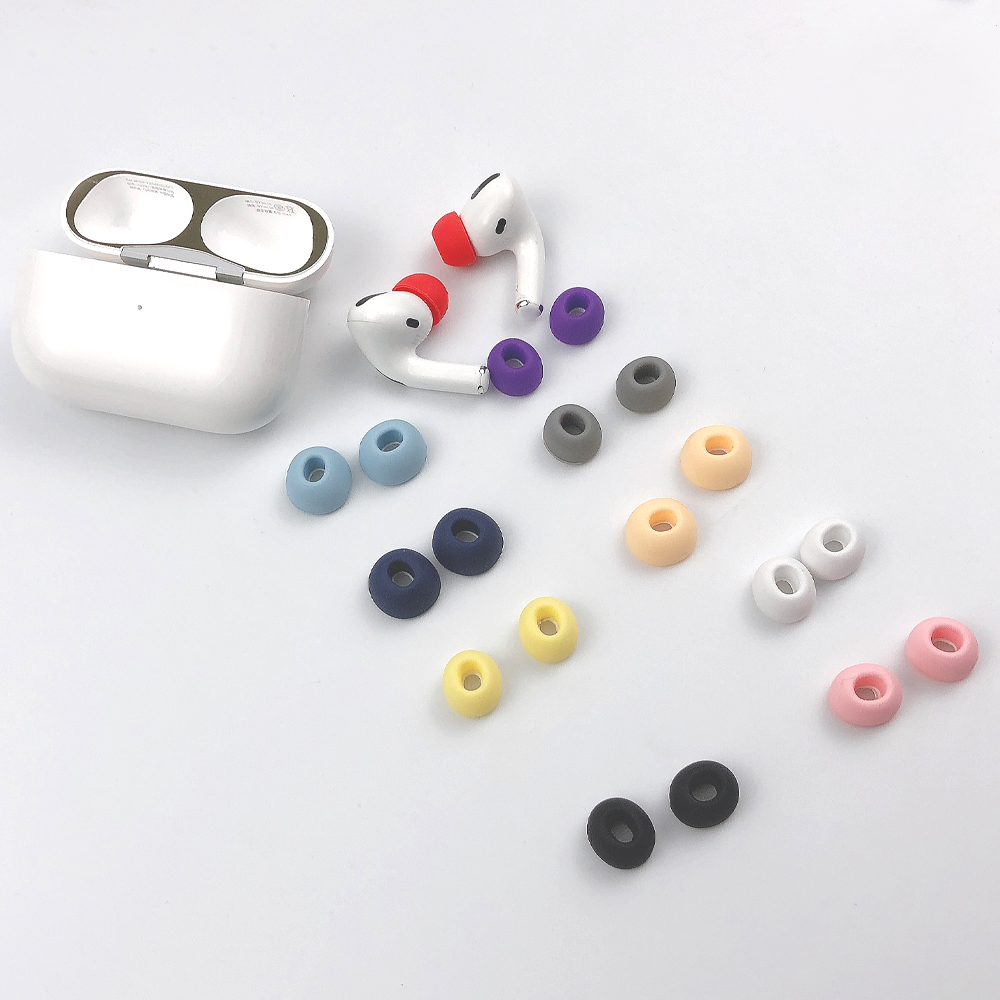 2pcs / Paire Silicone Earbuds Antidérapants Caps Caps Mode Écouteurs Écouteurs Manchons De Protection Pour AirPods Pro - Noir