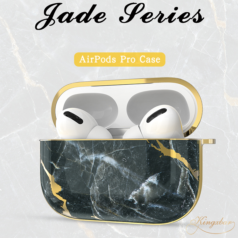 KINGXBAR Jade Style Stone Series TPU + PC Protective Case for Apple AirPods Pro - Style A-1