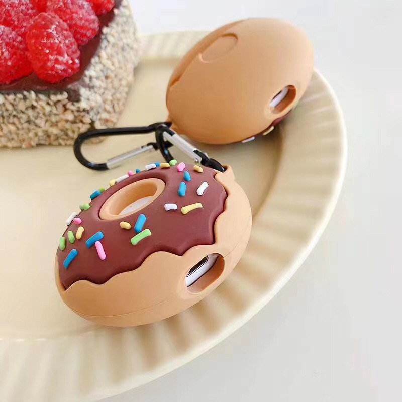 Donuts Creativos Forma Auriculares De Silicona Funda Para Apple AirPods Con Caja De Carga Inalámbrica (2019) / Airpods Con Caja De Carga (2019) / (2016)