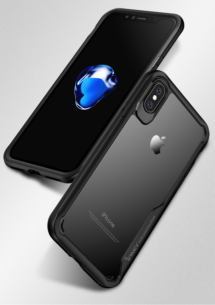 IPAKY Anti-drop PC + TPU Caso Híbrido Para Iphone X/XS 5.8innch - Preto