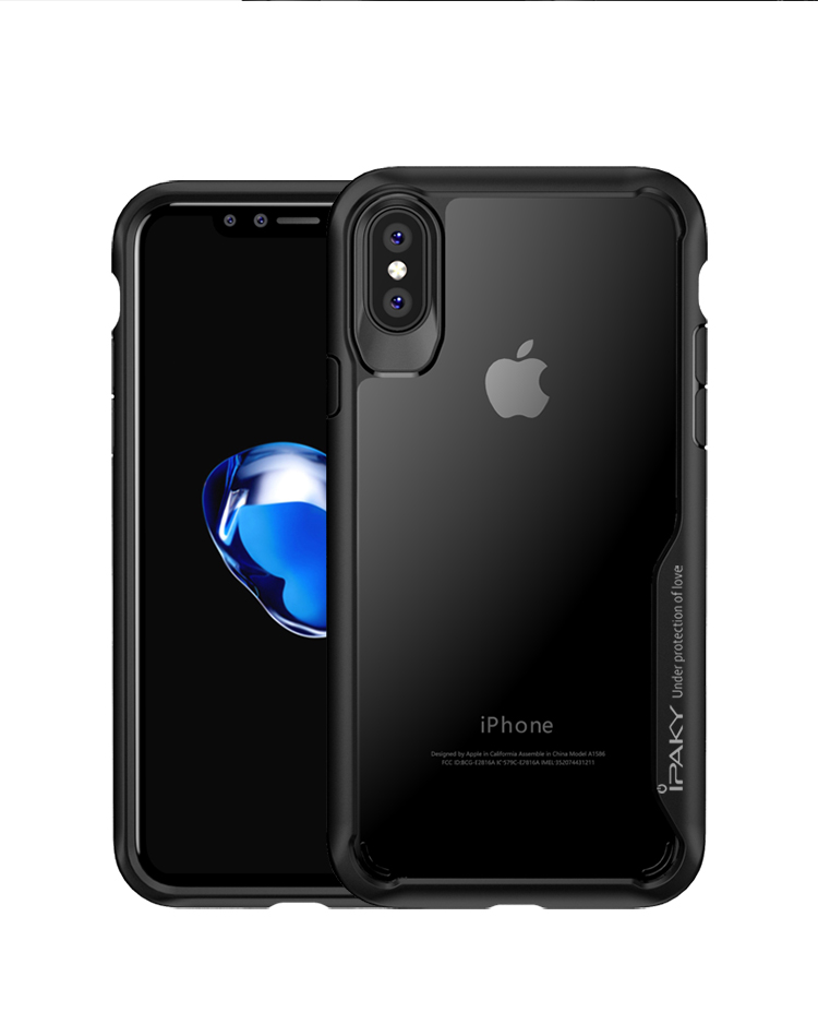 Ipaky Anti-drop PC + TPU Hybrid Phone Case Pour Iphone x / xs 5.8inch - le Noir