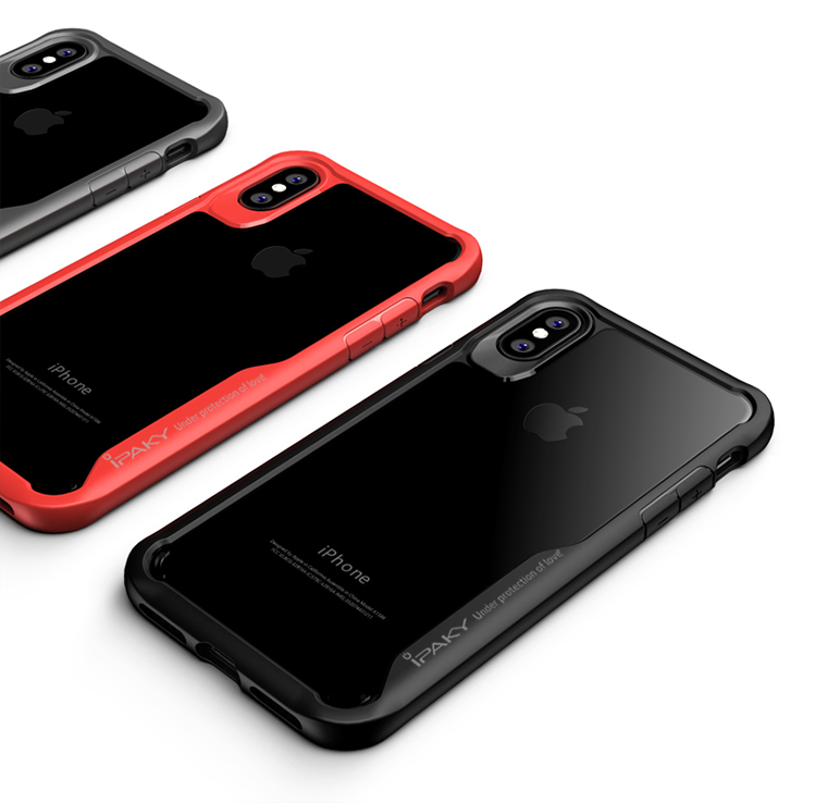 IPAKY Anti-drop PC + TPU Caso Híbrido Para Iphone X/XS 5.8innch - Preto