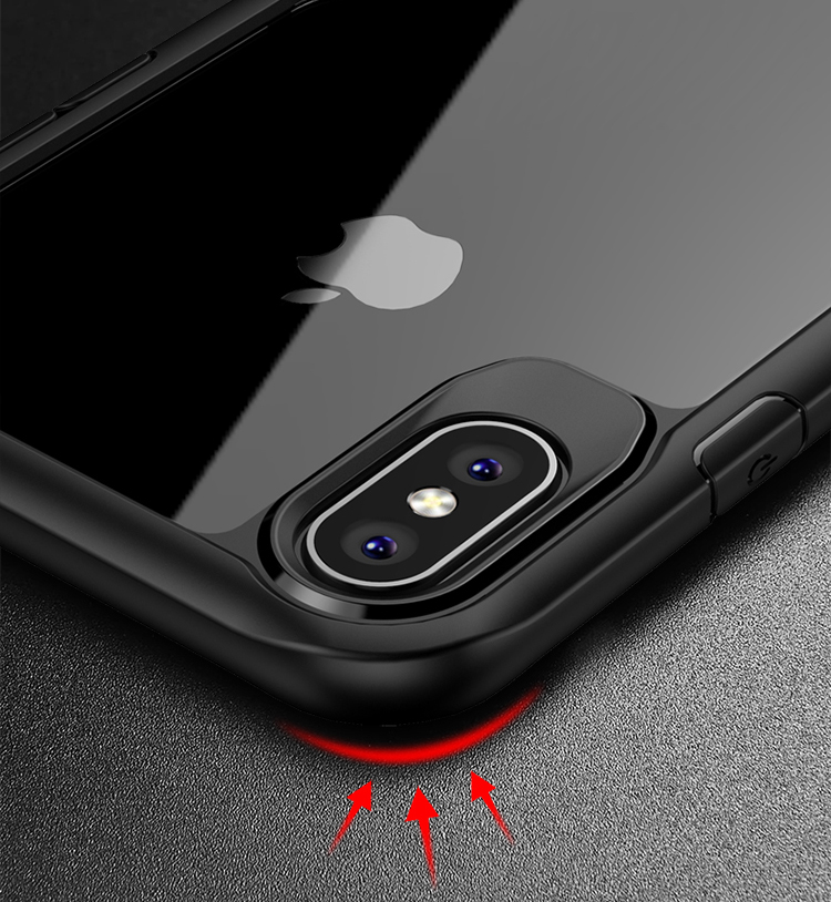 IPAKY Anti-drop PC + TPU Caso Híbrido Para Iphone X/XS 5.8innch - Preto