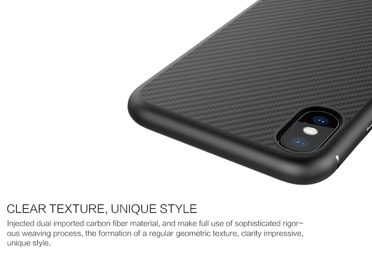 Nillkin Synthetic Fibre Hard Plastic Case Для Iphone X/XS Аксессуары Для Мобильных Телефонов - Черный