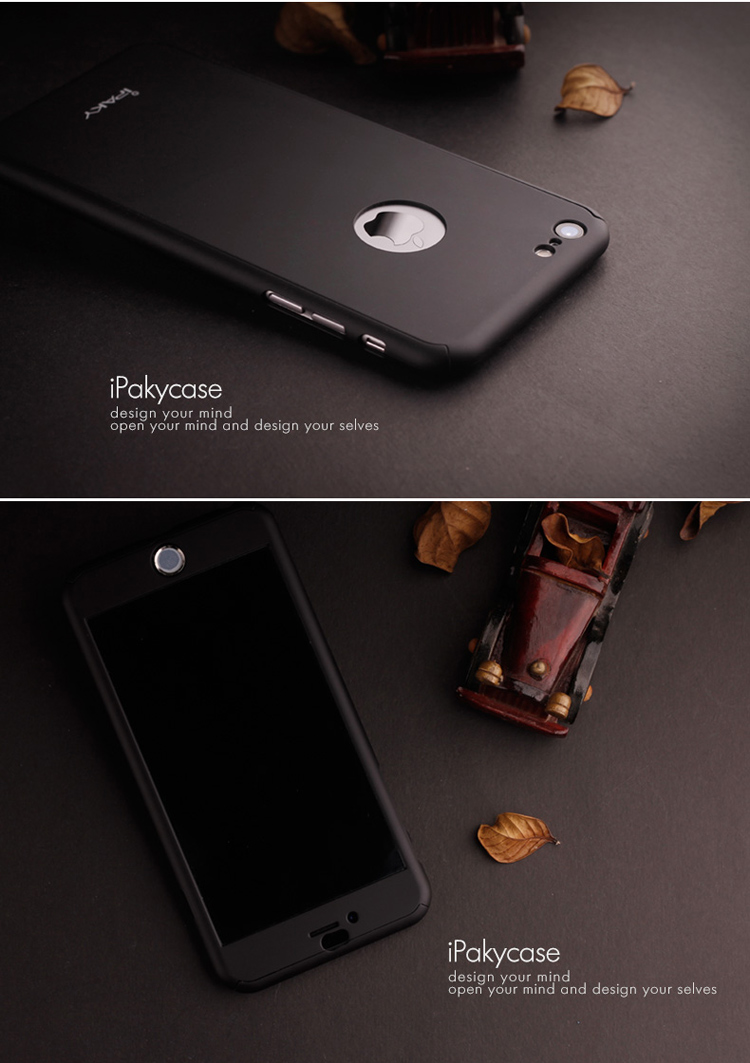 IPAKY para capa dura de proteção completa do iPhone 6 (recorte de logotipo da Apple) - negro-2
