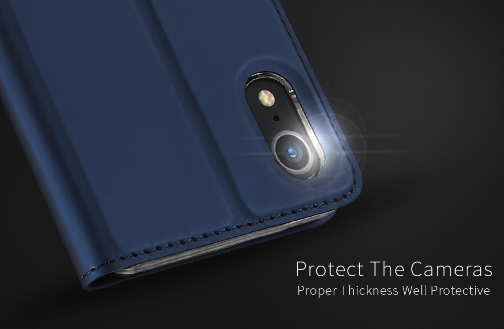 Dux Ducis Skin Pro Series Series Slot Stand Mode Mobile Cover Anti-Scratch Slim TPU Внутренний Корпус Для Iphone XR 6,1 Дюйма - Темно-синий