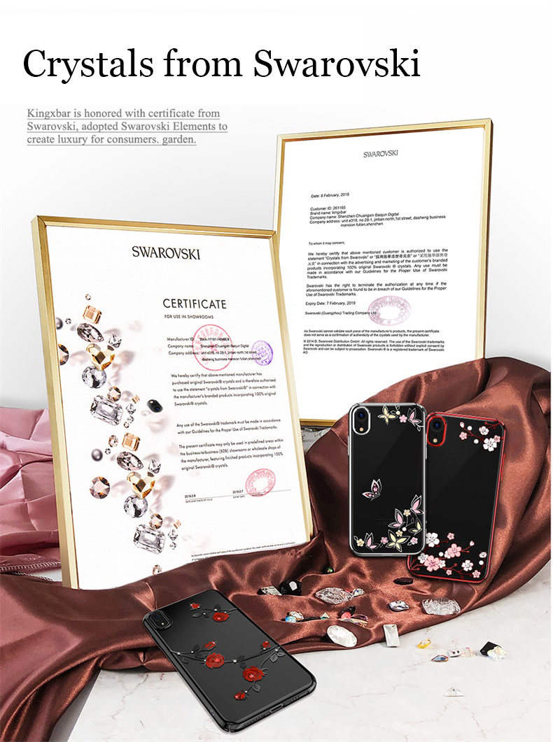 KINGXBAR Love of Flower Rhinestone Plated PC Case for iPhone XR 6.1 inch - Roses-2