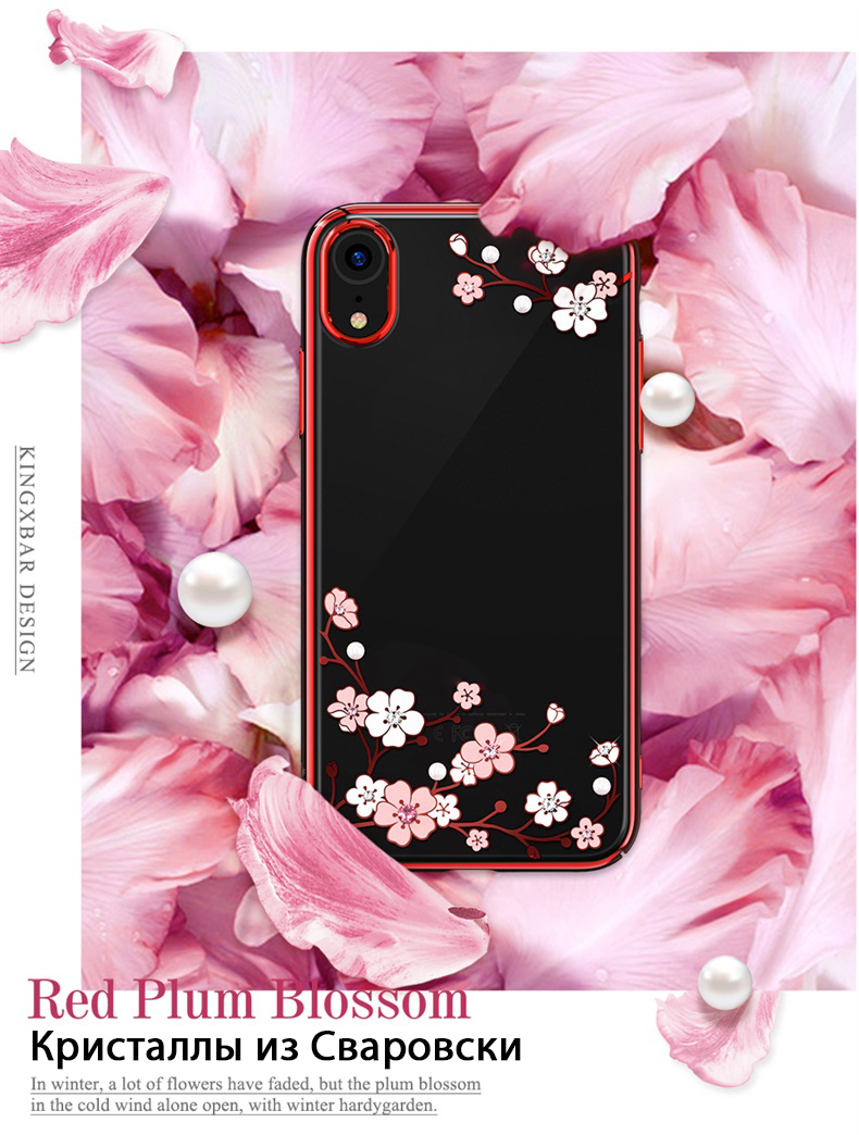 KINGXBAR Love of Flower Rhinestone Plated PC Case for iPhone XR 6.1 inch - Roses-7