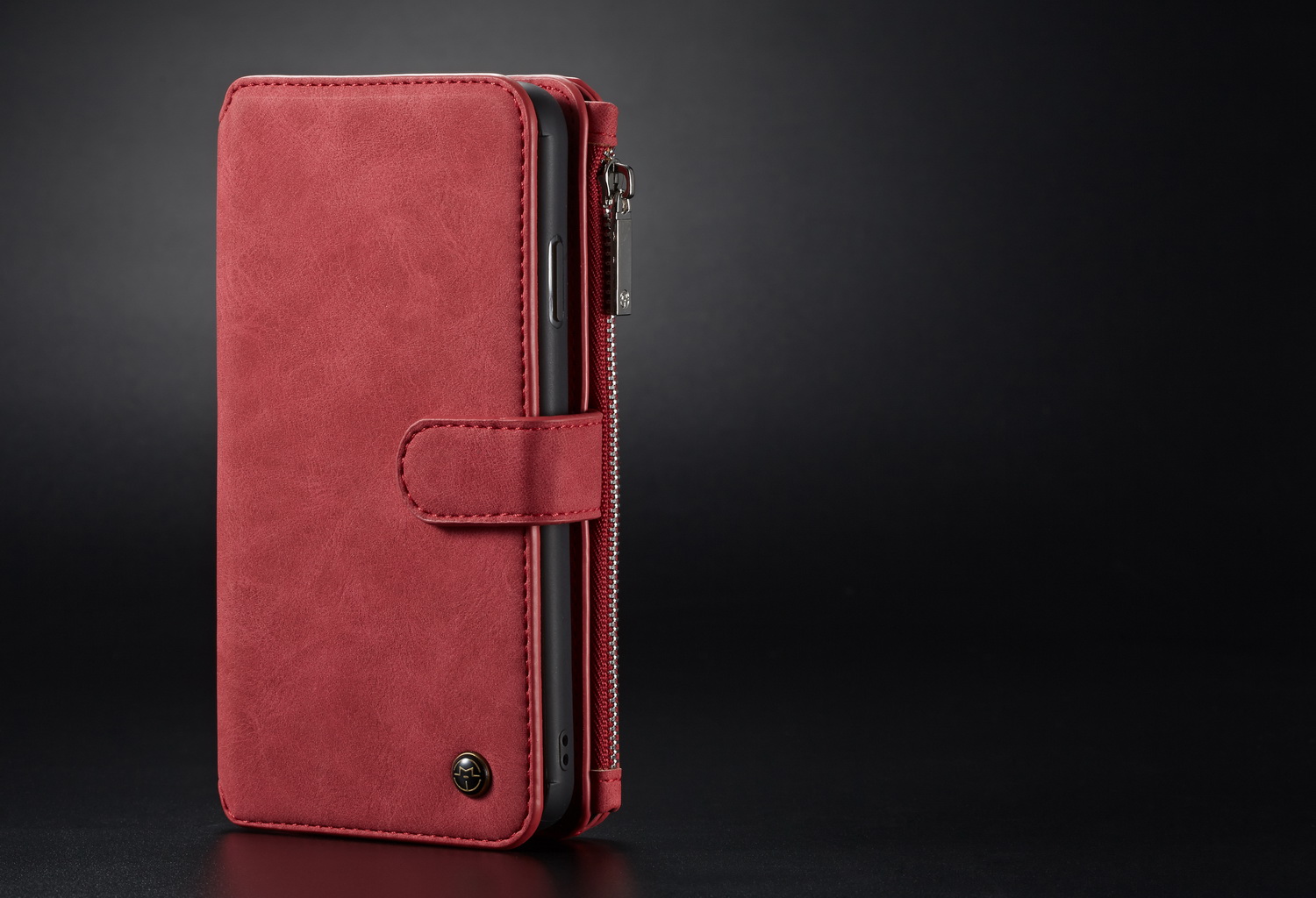 Caseme 007 Series Destacável 2-em-1 Caixa de Casca de Couro Dividido 2 em 1 Para Iphone XR 6,1 Polegadas - Vermelho