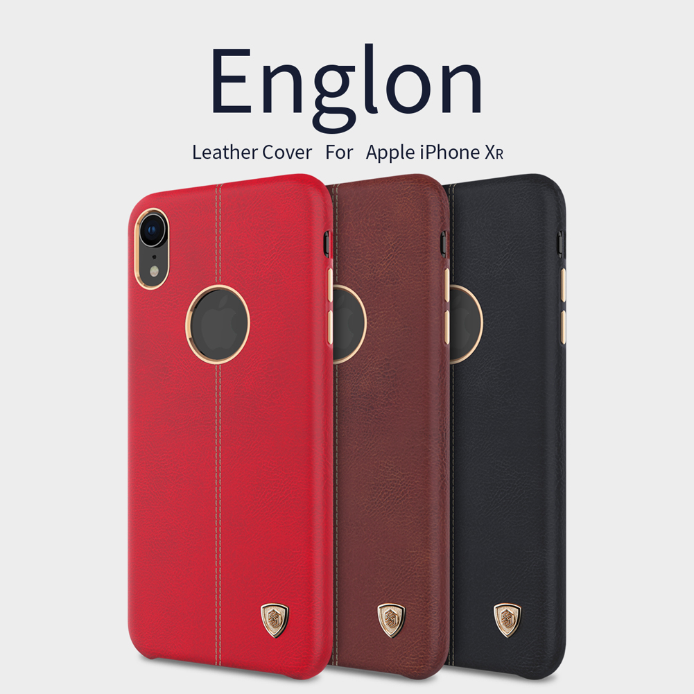 Nillkin Englon Série Louco Textura De Cavalo De Couro Revestido Por Telefone Pc Case Para Iphone Xr 6.1 Polegadas - Preto