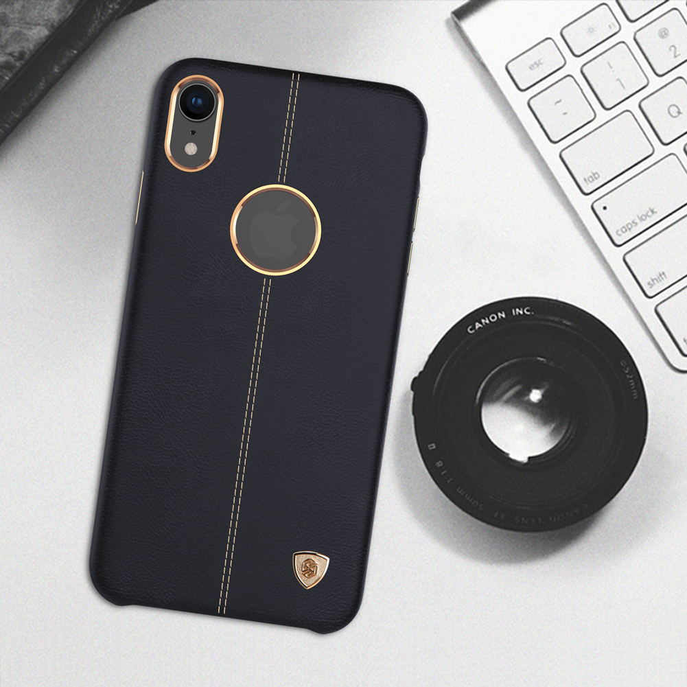 Nillkin Englon Series Crazy Horse Texture Con Recubrimiento De Cuero Para IPhone XR 6.1 Pulgadas - Negro