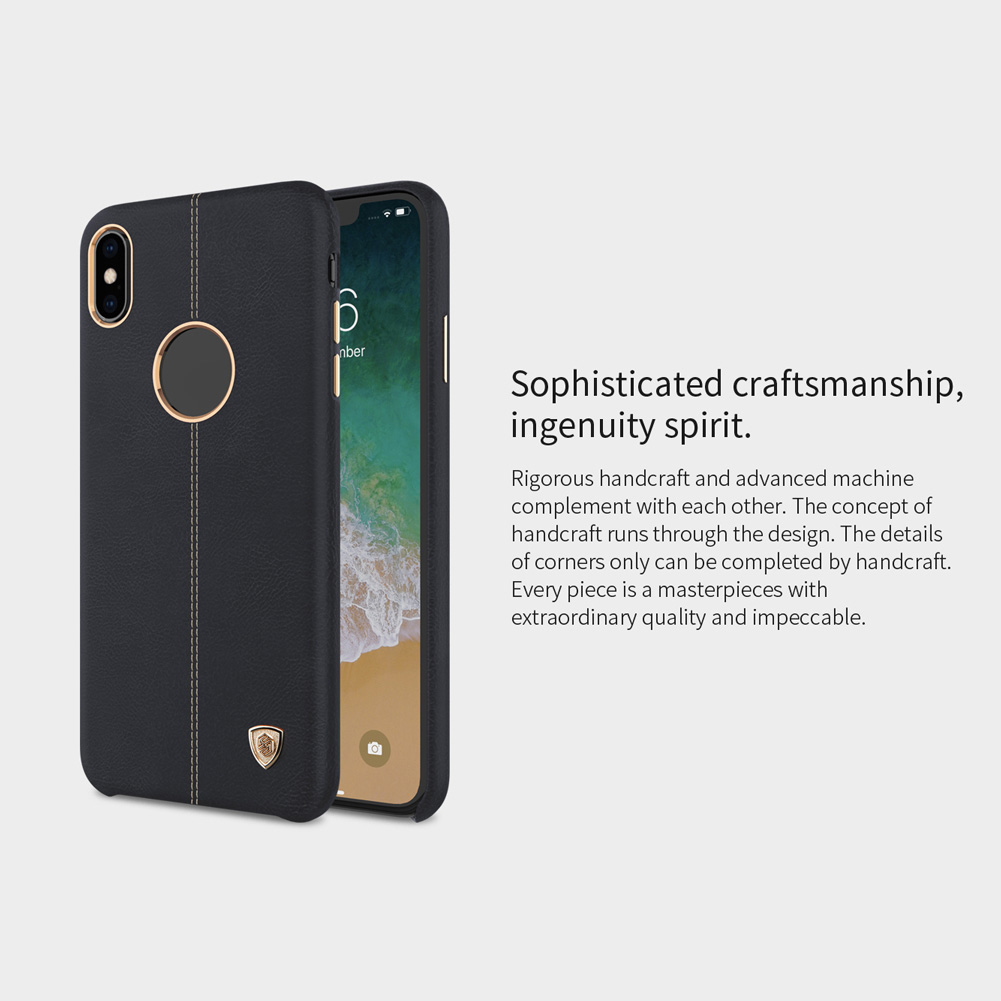 Nillkin Für Iphone xs 5,8 Zoll Englon Serie Crazy Horse Texture Leder Beschichtete PC Harthülle - Schwarz